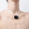 Pendentif Magma - tourmaline noire